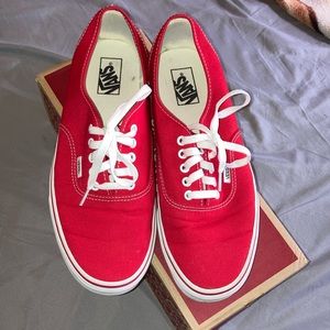 Red Vans Authentic Shoe